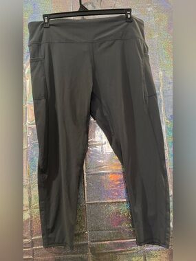 Crane Dark Gray High Rise Active Leggings with Pockets Size XL